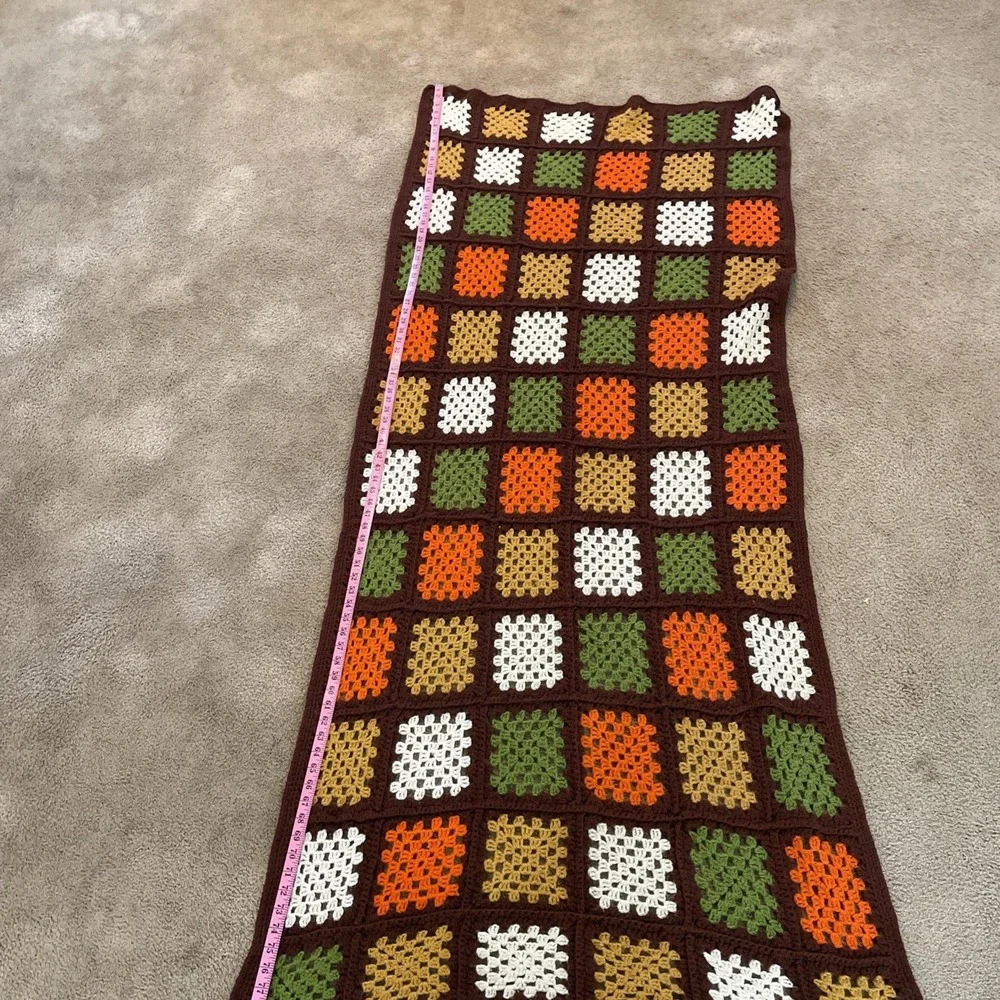 Handmade Granny Square Lap Blanket Or‎ Sofa Accent 81X41